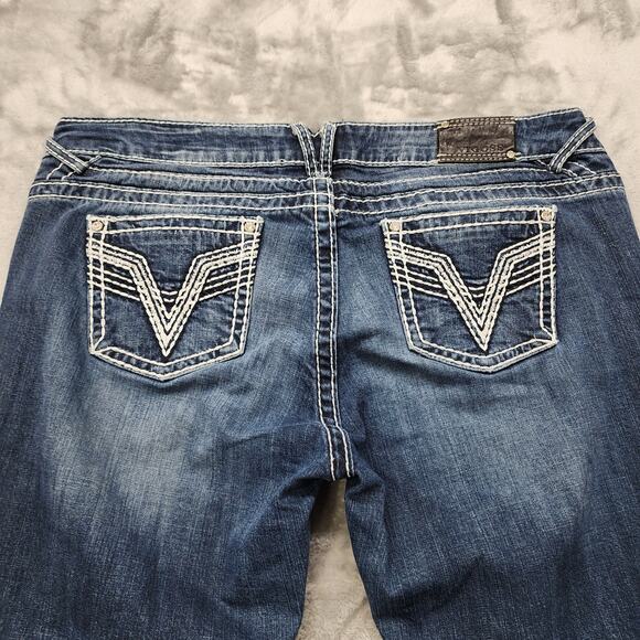 Vigoss Jeans Womens 22/33L Blue The Chelsea Low Rise Slim Boot Cut Stretch Denim - Picture 4 of 16